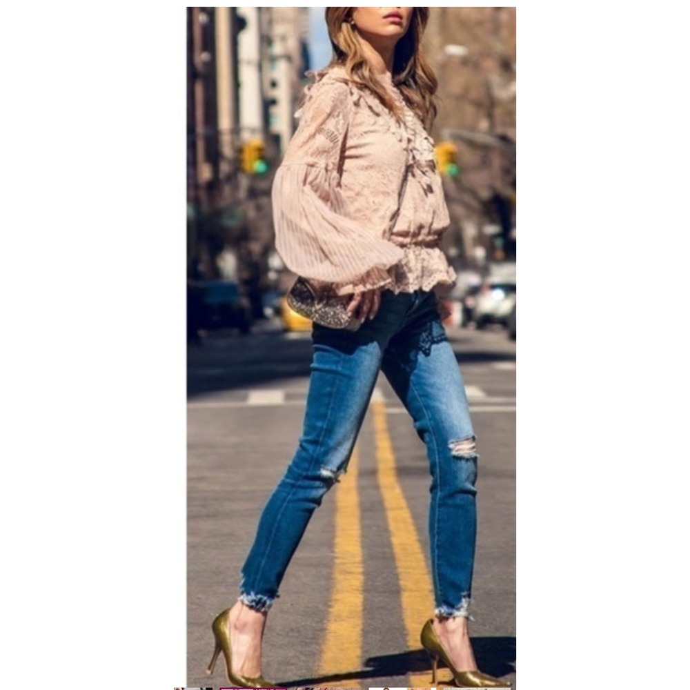 DL1961 Farrow High Rise InstaSlim Distressed Ankle Skinny Jeans Size 31